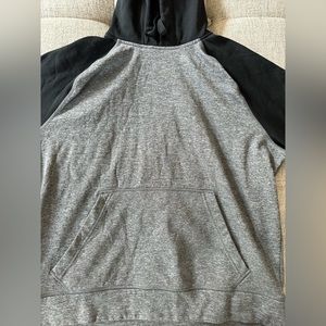 sweatshirt. black and gray. champion